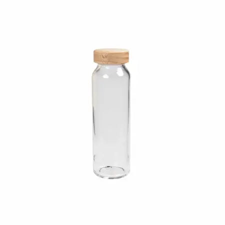 Botella de Vidrio con Tapa de Madera