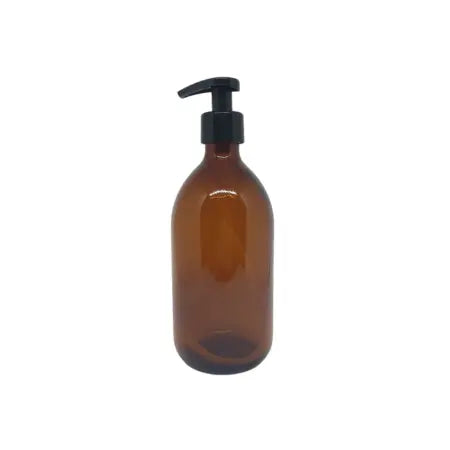 Botella de cristal ámbar con tapón dispensador - 500ml El Cambio Lógico