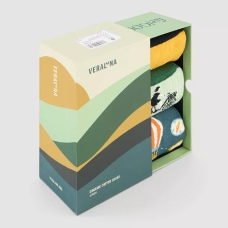 Calcentines Algodon Organico Caja Regalo Hombre