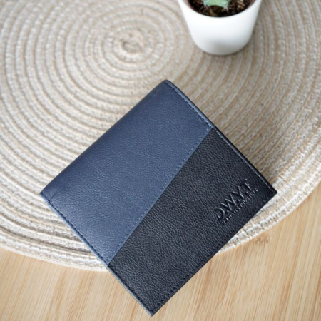 Cartera vegana de cuero de manzana - Azul / Negro