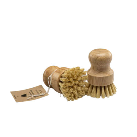 Cepillo para fregar ollas de bambú y sisal