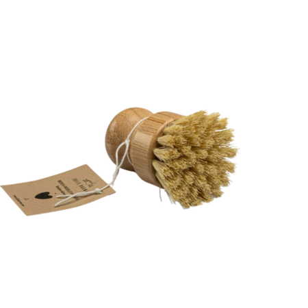 Cepillo para fregar ollas de bambú y sisal