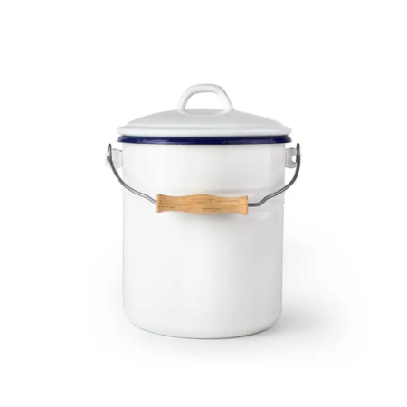 Cubo con tapa para compost blanco - 4L