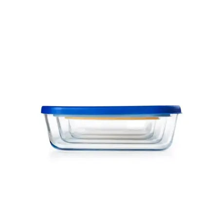 Set de 3 Tapers Cuadrados Eco IBILI – Borosilicato con Tapa de Plástico Ibili