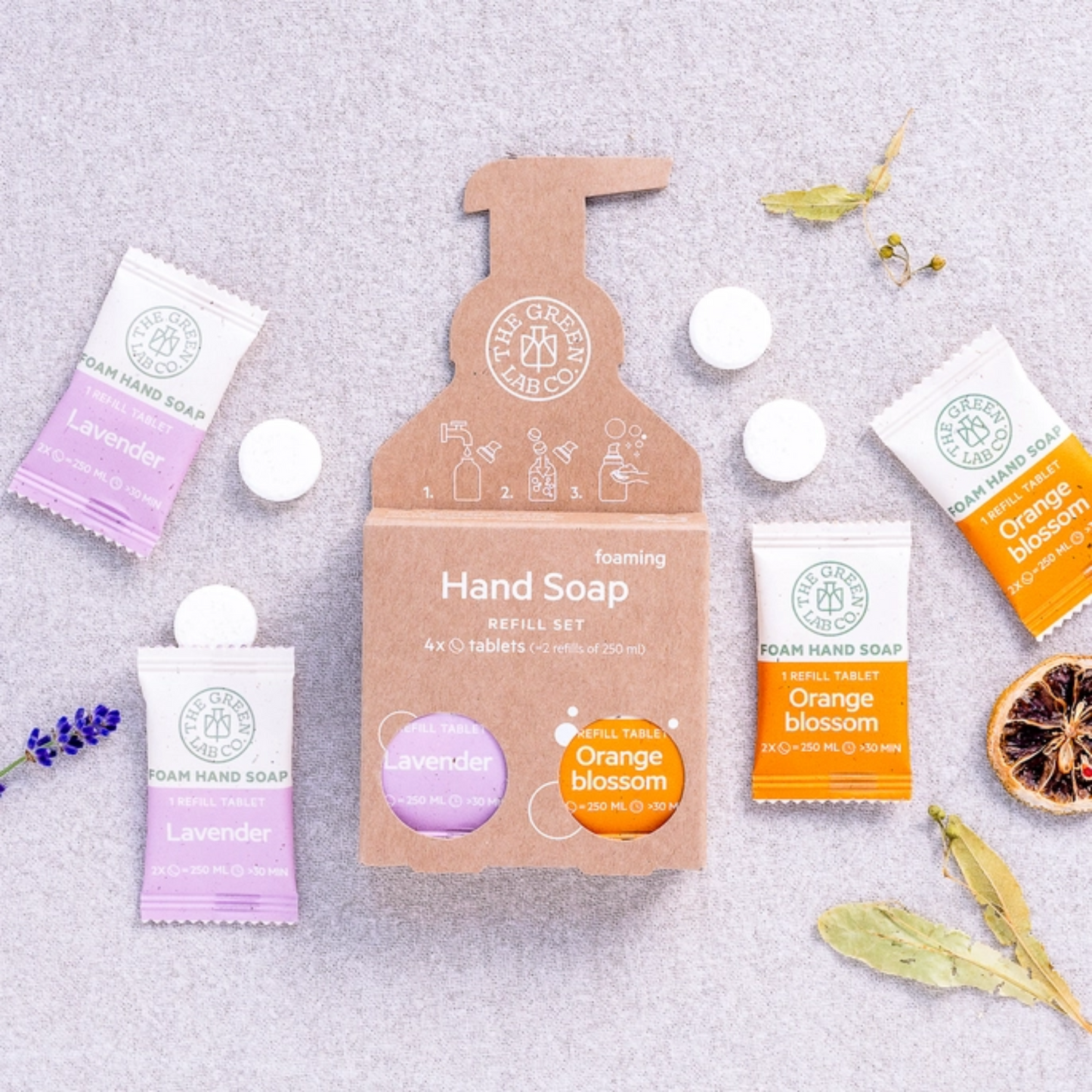 Jabón de manos natural recargable - Flor de Azahar y Lavanda