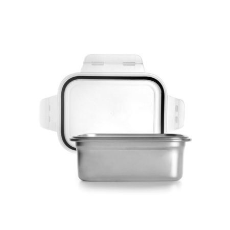 Táper rectangular IBILI Keepklin 1200 ml de acero inoxidable con tapa hermética transparente