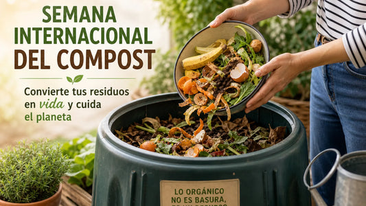 persona compostando residuos orgánicos en casa de forma sostenible