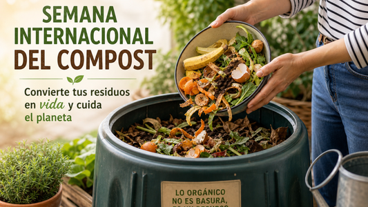persona compostando residuos orgánicos en casa de forma sostenible