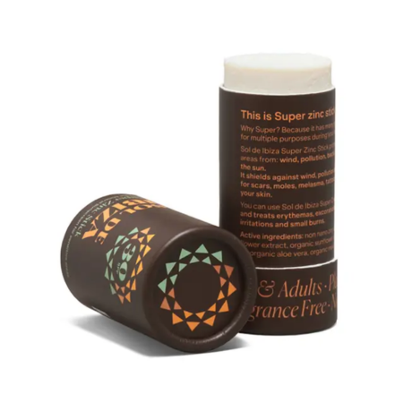 Stick solar mineral SPF30 de Sol de Ibiza en envase zero waste sin plástico para cara y cuerpo
