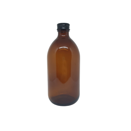 Botella de cristal ámbar con tapón rosca - 500ml