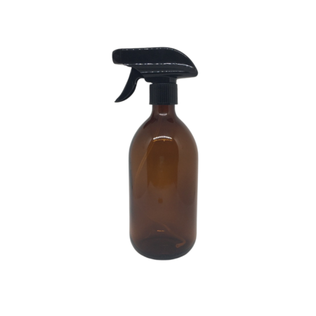 Botella de cristal ámbar con tapón spray - 500ml