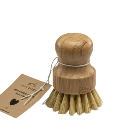 Cepillo para fregar ollas de bambú y sisal