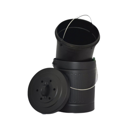 Cubo de Compostaje Negro con Filtro de Carbón - 7L