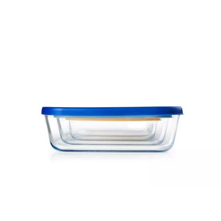 Set de 3 Tapers Cuadrados Eco IBILI – Borosilicato con Tapa de Plástico