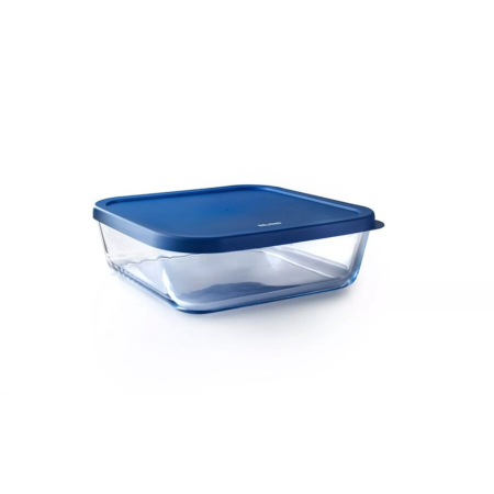 Set de 3 Tapers Cuadrados Eco IBILI – Borosilicato con Tapa de Plástico