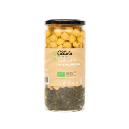 Garbanzos cocidos con espinacas