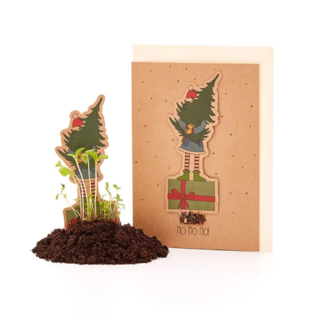 Postal navideño plantable - Árbol de Navidad