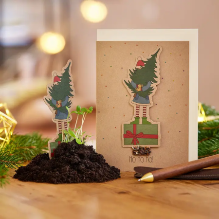 Postal navideño plantable - Árbol de Navidad